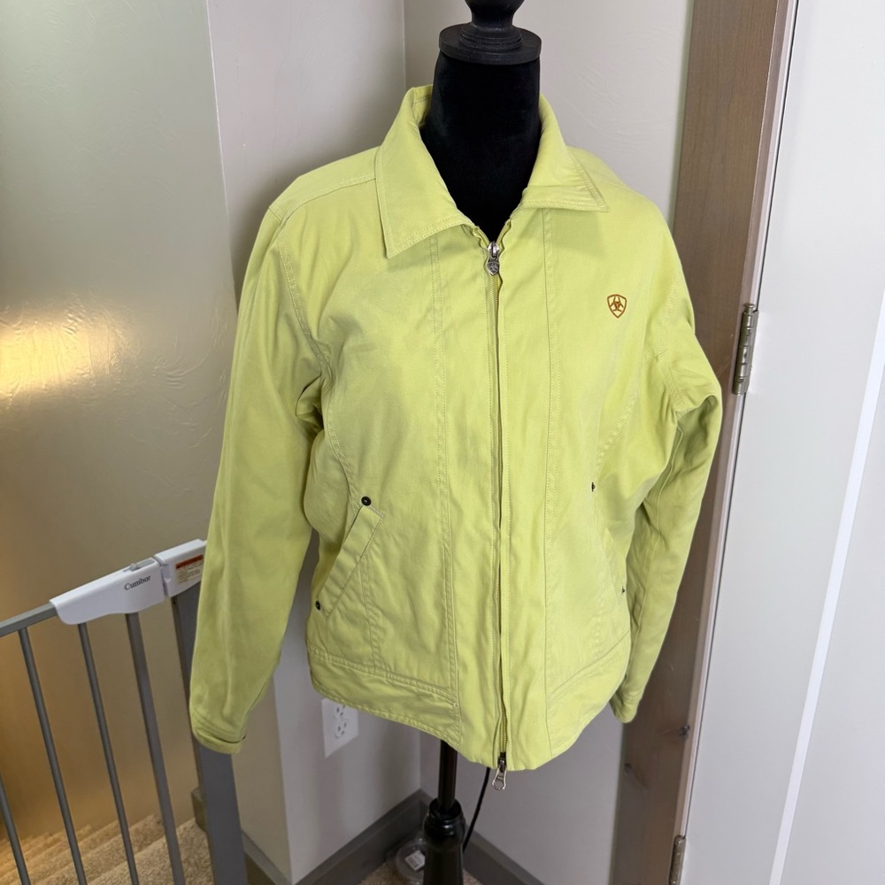 Ariat Women's Lime Green Jacket Zip Up Pockets Western Midweight Lg